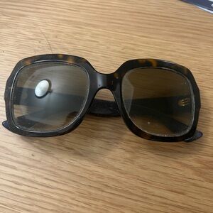 Gucci Brown Tortoise Square Glasses